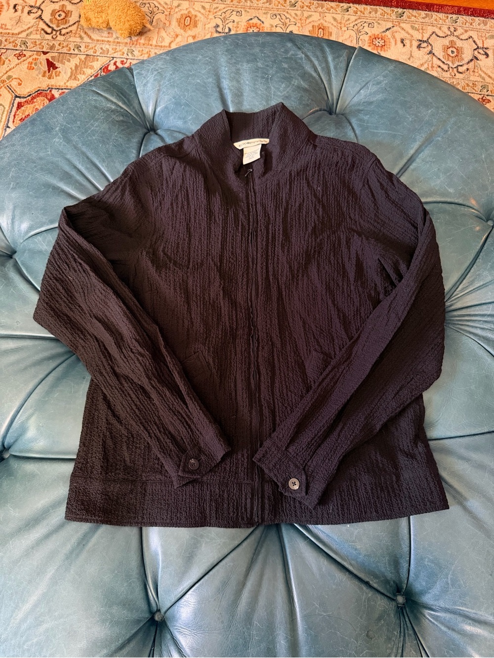 ExOfficio Black Textured Women's Zip-Front Jacket Large